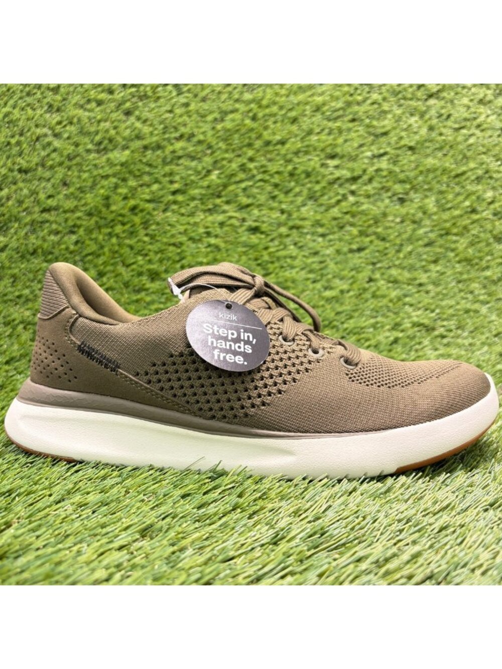 Kizik Lima Womens Size 8.5D Men 7 Olive Green Athletic Hands Free Shoes Sneakers
